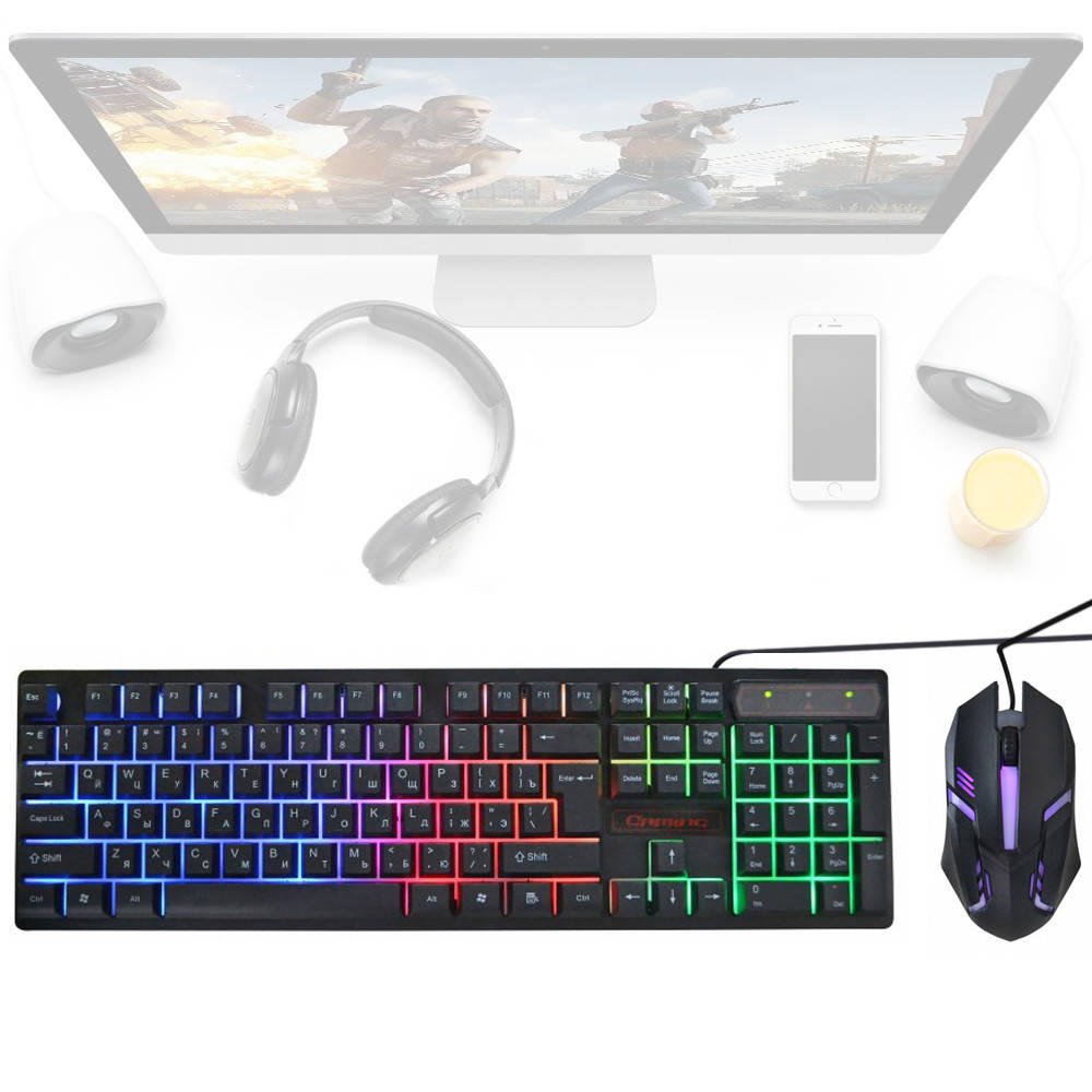 Клавиатура Игровая USB с LED подсветкой мышкой игровой комплект мышь и клавиатура KEYBOARD HK-6300TZ FED
Клавиатура Игровая USB с LED подсветкой мышкой игровой комплект мышь и клавиатура KEYBOARD HK-6300TZ FED