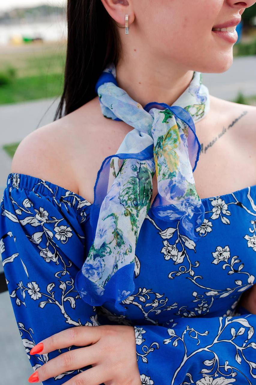 Нежный шейный платок 60*60 (61042), Белый 
Нежный шейный платок 60*60 (61042), Белый