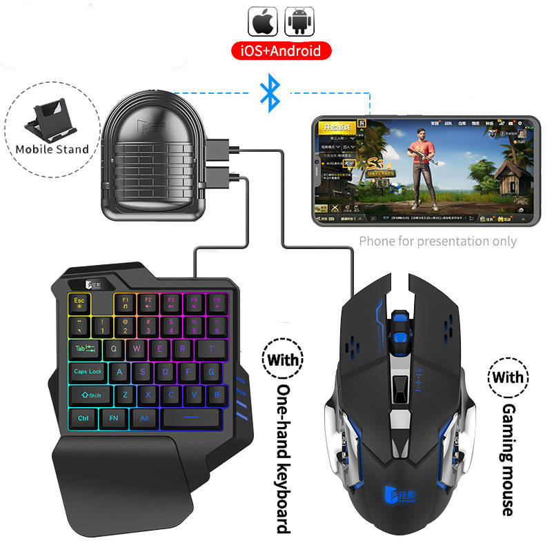 Комплект Bluetooth конвертер Union MIX 3 с подставкой клавиатура и мышка для подключения к PUBG Mobile COD, Серый
Комплект Bluetooth конвертер Union MIX 3 с подставкой клавиатура и мышка для подключения к PUBG Mobile COD, Серый