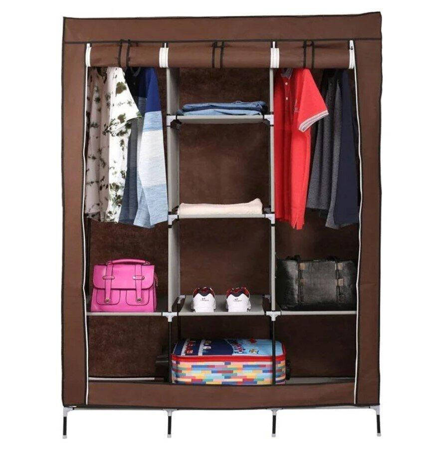Складной тканевый шкаф на 3 секции Storage Wardrobe Портативный органайзер для одежды вещей 175*130*45 см, Коричневый
Складной тканевый шкаф на 3 секции Storage Wardrobe Портативный органайзер для одежды вещей 175*130*45 см, Коричневый