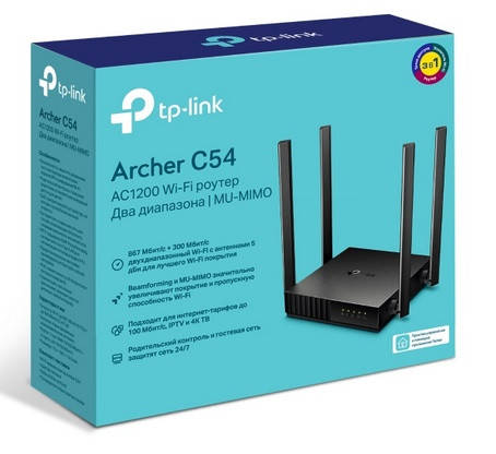 WI-FI Маршрутизатор TP-Link AC1200 Двухдиапазонный Wi-Fi роутер Archer C54 ровтер -4 антены
WI-FI Маршрутизатор TP-Link AC1200 Двухдиапазонный Wi-Fi роутер Archer C54 ровтер -4 антены