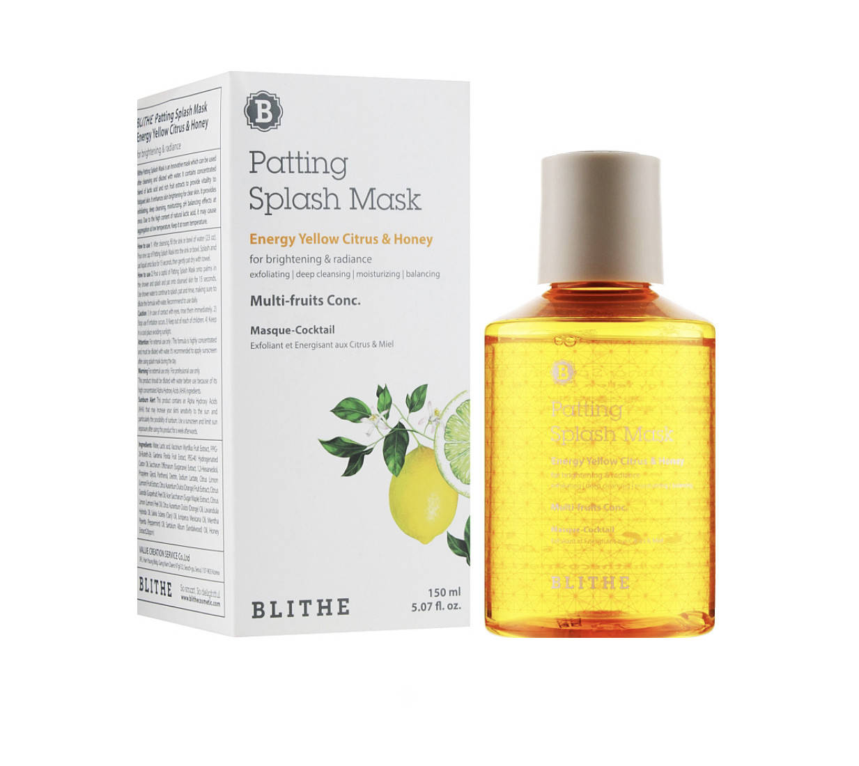 Сплэш-маска "Энергия. Цитрус и мед" Blithe Energy Yellow Citrus and Honey Patting Splash Mask 150 мл
Сплэш-маска "Энергия. Цитрус и мед" Blithe Energy Yellow Citrus and Honey Patting Splash Mask 150 мл