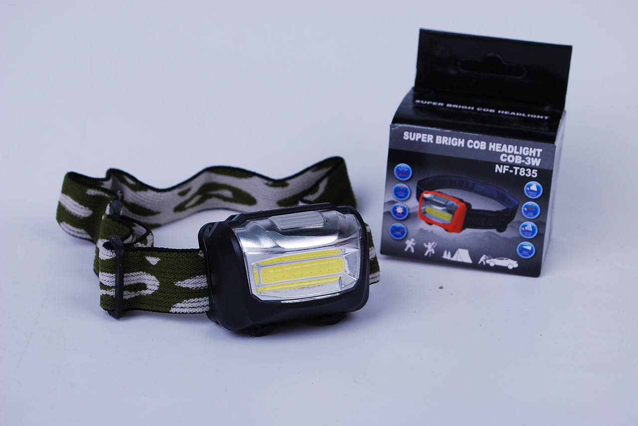 Фонарик налобный T835-COB 3W LED 
Фонарик налобный T835-COB 3W LED