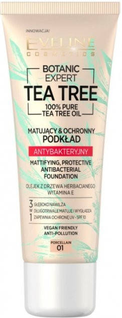 Матирующий антибактериальный тональный крем 3в1 Eveline Botanic Expert 01 Porcelain 30 мл
Матирующий антибактериальный тональный крем 3в1 Eveline Botanic Expert 01 Porcelain 30 мл