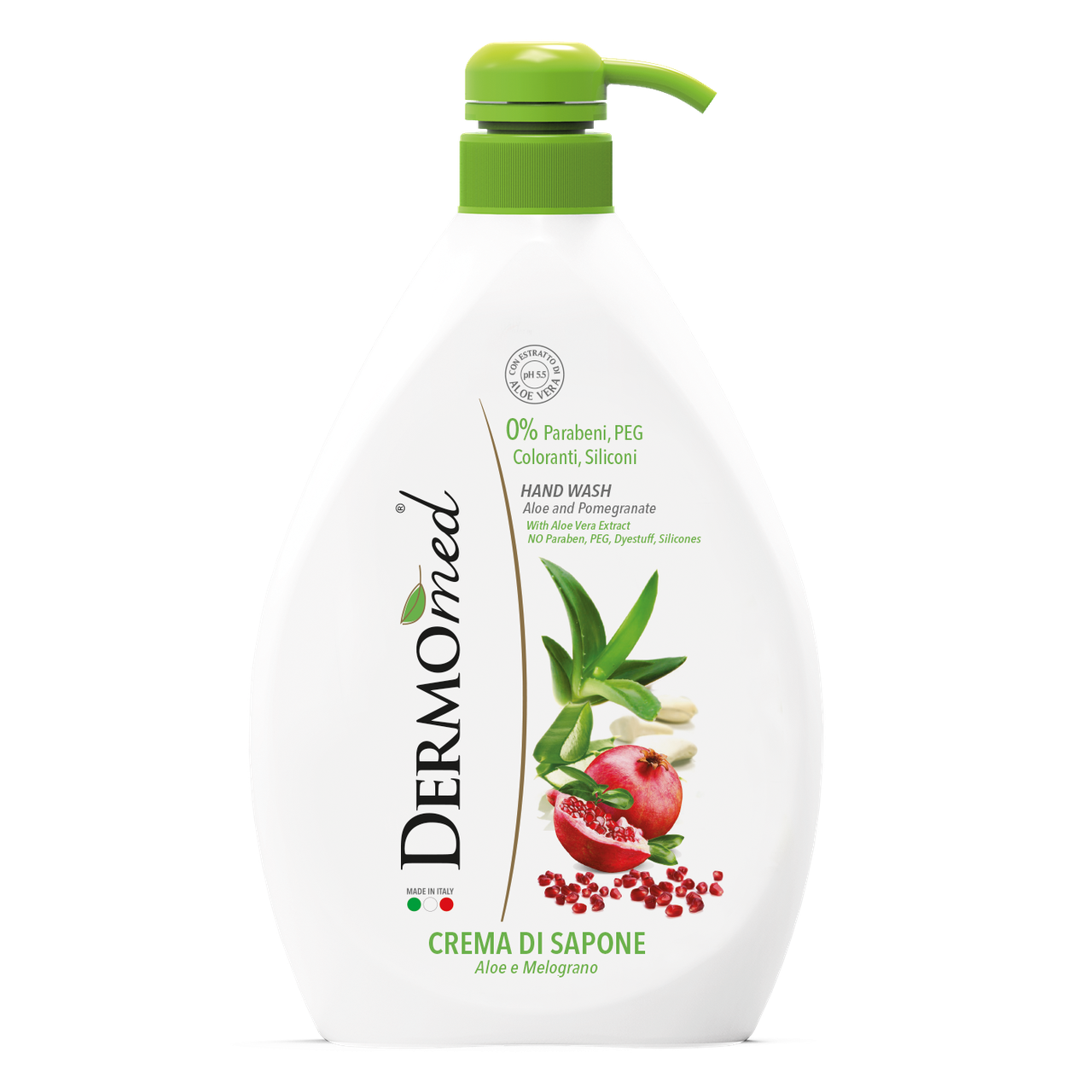Жидкое крем-мыло с экстрактами Алоэ и Граната Dermomed Crema di Sapone Aloe e Melograno 1000 мл
Жидкое крем-мыло с экстрактами Алоэ и Граната Dermomed Crema di Sapone Aloe e Melograno 1000 мл