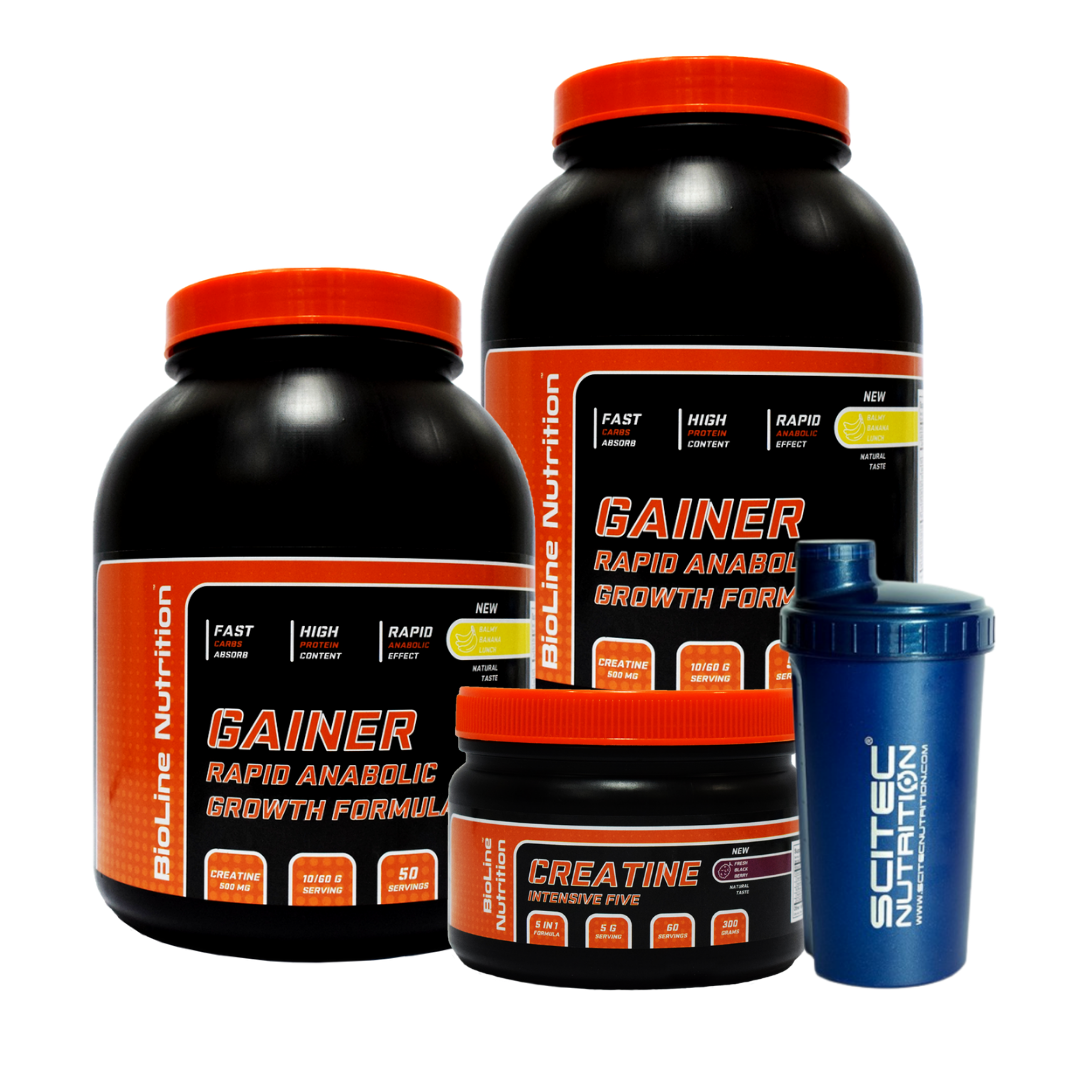 Масс-Набор на 2 месяца: 6 кг Гейнер (RAPID ANABOLIC GAINER) Банан+шейкер + Креатин в капсулах в подарок!
Масс-Набор на 2 месяца: 6 кг Гейнер (RAPID ANABOLIC GAINER) Банан+шейкер + Креатин в капсулах в подарок!