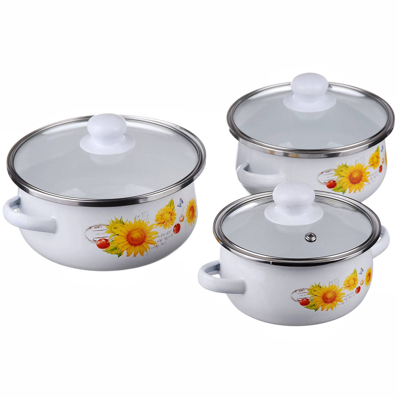 Набор кастрюль эмалированных A-PLUS 6 предметов (2056) 3 кастрюли 3 крышки, Белый
Набор кастрюль эмалированных A-PLUS 6 предметов (2056) 3 кастрюли 3 крышки, Белый