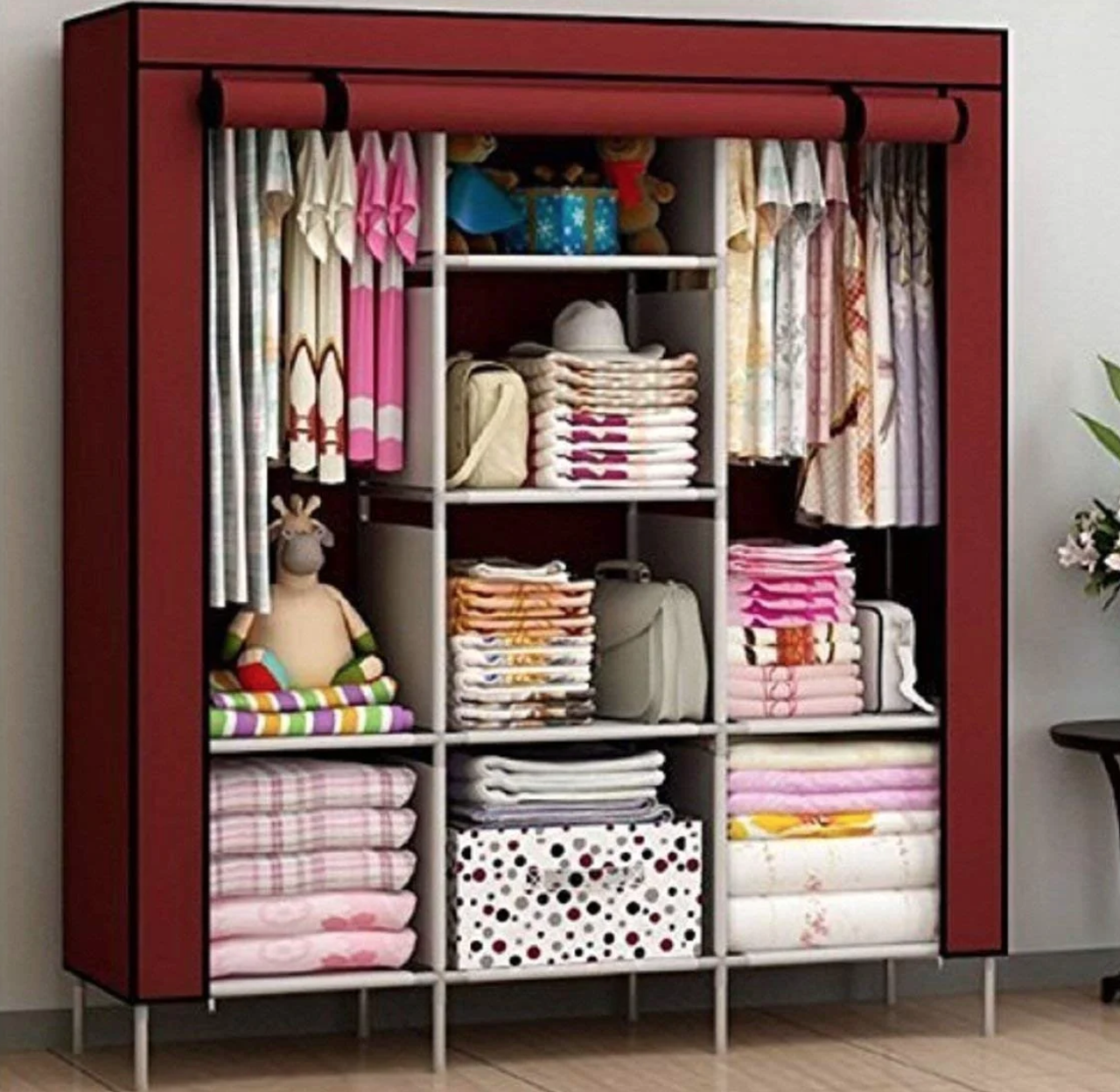 Портативный тканевой складной шкаф для одежды HCX Storage Wardrobe 88130 на три секции Бордовый
Портативный тканевой складной шкаф для одежды HCX Storage Wardrobe 88130 на три секции Бордовый
