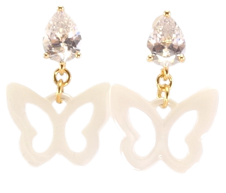 Серьги Xuping Позолота 18K подвески на гвоздиках "Бабочки из белой керамики на кристальной капельке"
Серьги Xuping Позолота 18K подвески на гвоздиках "Бабочки из белой керамики на кристальной капельке"