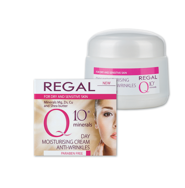 Дневной увлажняющий крем против морщин Regal Q10+ Minerals для сухой и чувствительной кожи
Дневной увлажняющий крем против морщин Regal Q10+ Minerals для сухой и чувствительной кожи