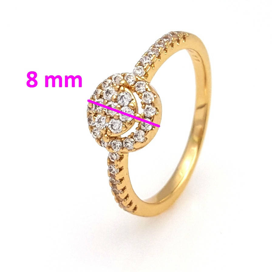 Кольцо Цветок с россыпью циркония, р.16, р17, р.17,5, р.18,5, медицинская сталь Xuping, 18К