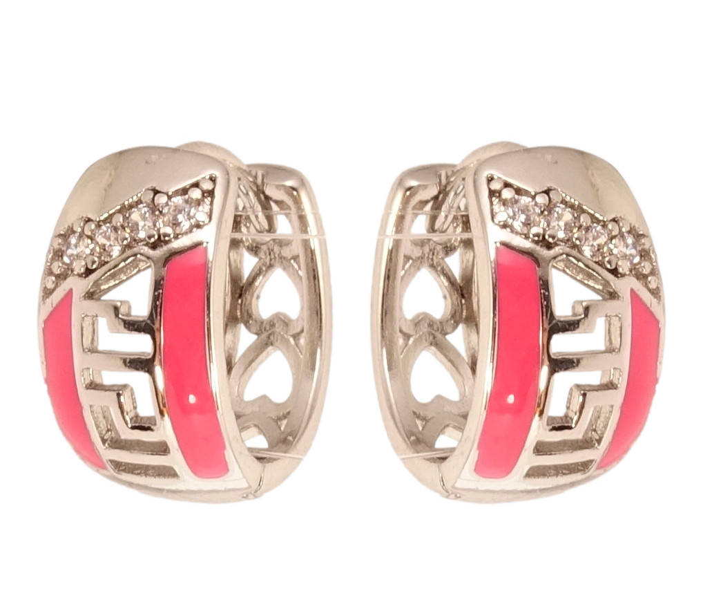 Серьги Xuping Родий колечки "Меандровый узор с цирконием и розовой эмалью"
Серьги Xuping Родий колечки "Меандровый узор с цирконием и розовой эмалью"