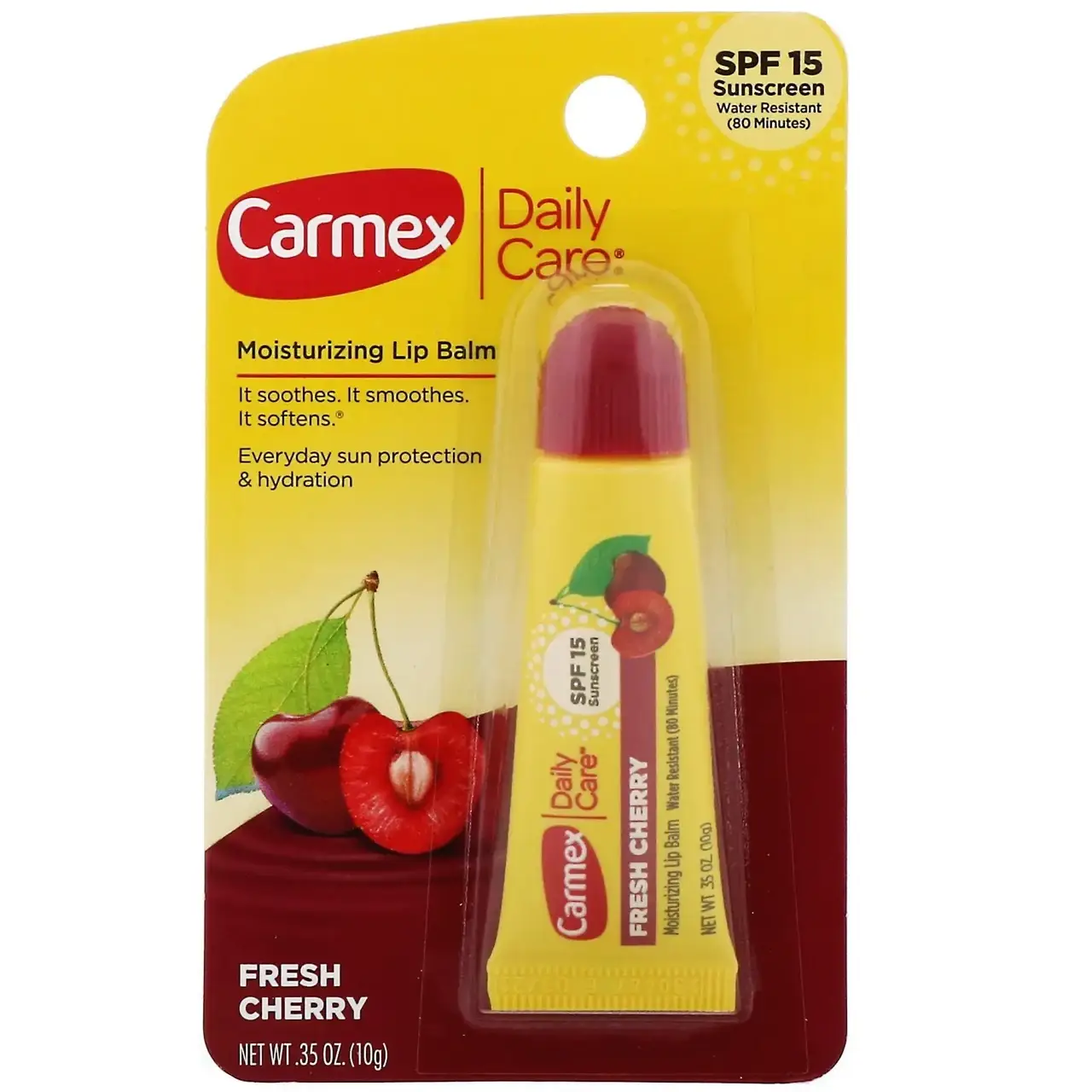 Carmex, Daily Care, увлажняющий бальзам для губ вишня SPF 15 10 г
Carmex, Daily Care, увлажняющий бальзам для губ вишня SPF 15 10 г