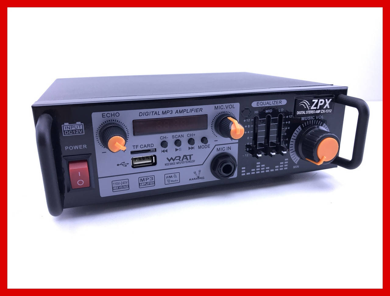 Стерео усилитель звука ZPX ZX-1312 с пультом \ Интегральный усилитель со встроенным медиаплеером FM тюнером, Черный
Стерео усилитель звука ZPX ZX-1312 с пультом \ Интегральный усилитель со встроенным медиаплеером FM тюнером, Черный