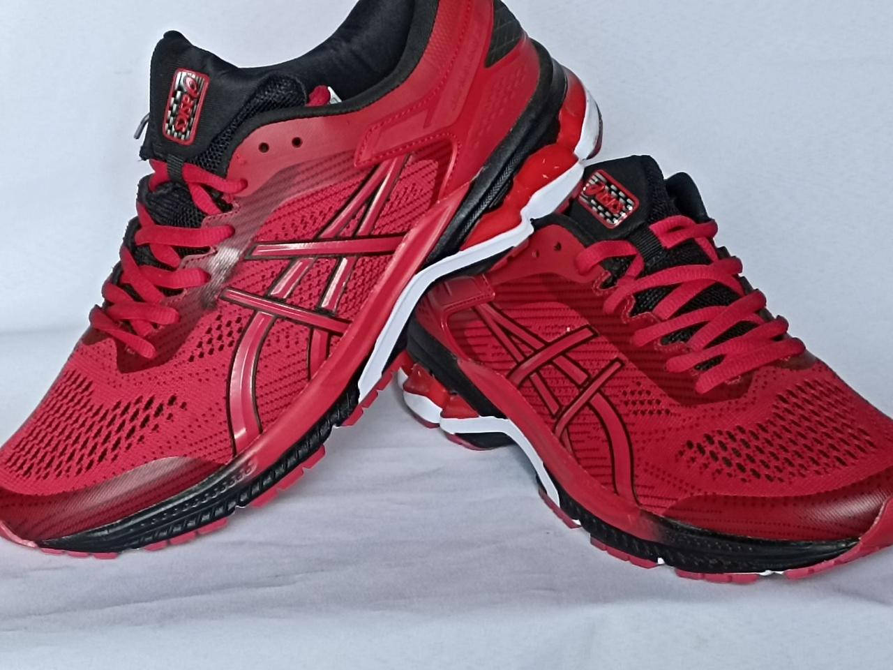 Кроссовки мужские Asics красные текстильные весна-лето, Красный