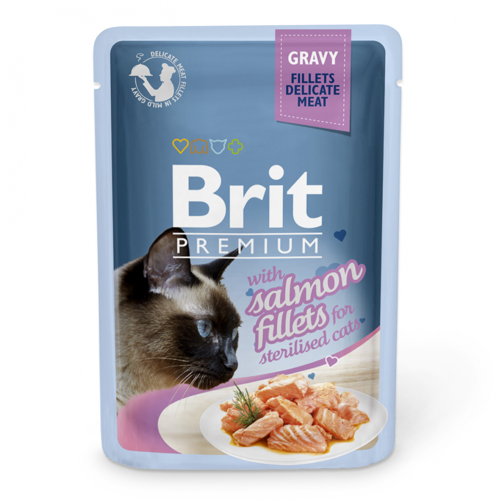 Влажный корм для стерилизованных кошек Brit Premium Salmon Fillets филе лосося в соусе 85 г
Влажный корм для стерилизованных кошек Brit Premium Salmon Fillets филе лосося в соусе 85 г