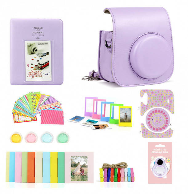 Комплект аксессуаров 8 в 1 Caiul для камеры моментальной печати Fujifilm Instax Mini 11 Caiul Lilac Purple
Комплект аксессуаров 8 в 1 Caiul для камеры моментальной печати Fujifilm Instax Mini 11 Caiul Lilac Purple
