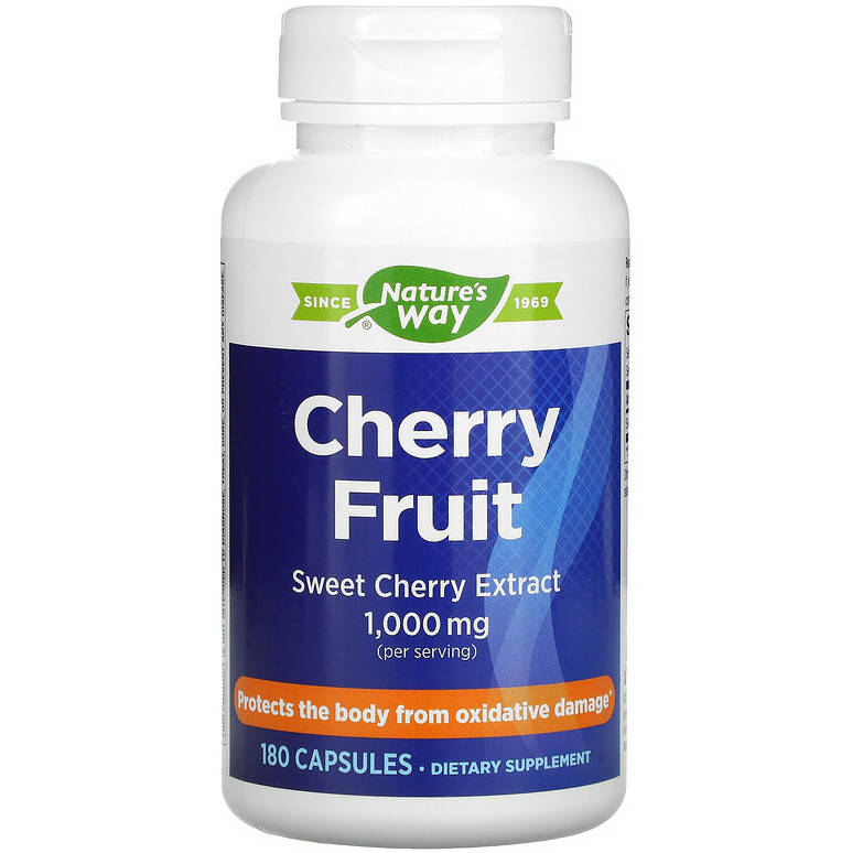 Экстракт плодов черешни Nature's Way "Cherry Fruit, Sweet Cherry Extract" 1000 мг (180 капсул)
Экстракт плодов черешни Nature's Way "Cherry Fruit, Sweet Cherry Extract" 1000 мг (180 капсул)