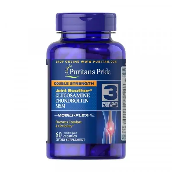Глюкозамин хондроитин и МСМ Puritan's Pride Double Strength Glucosamine, Chondroitin & MSM 60 caps
Глюкозамин хондроитин и МСМ Puritan's Pride Double Strength Glucosamine, Chondroitin & MSM 60 caps