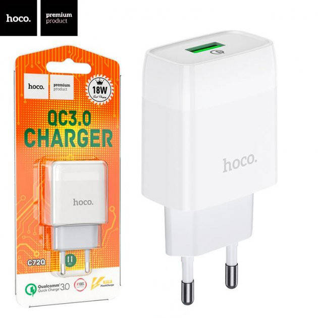 Зарядное устройство Hoco C72Q QC 3.0 18W 1USB 2A сетевой адаптер для телефона блочок быстрая зарядка белый
Зарядное устройство Hoco C72Q QC 3.0 18W 1USB 2A сетевой адаптер для телефона блочок быстрая зарядка белый