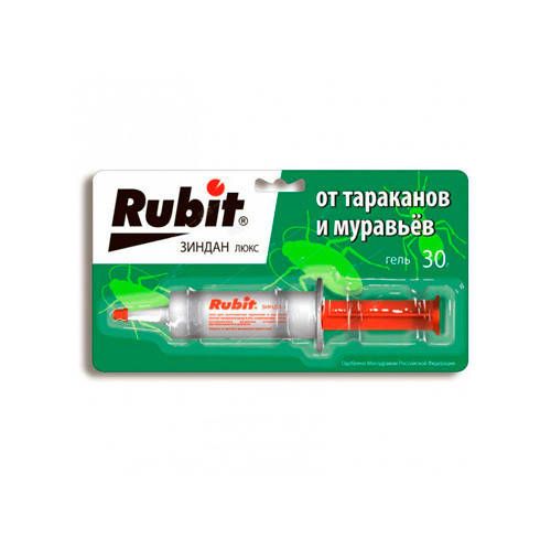 Шприц гель от тараканов и муравьев Rubit Zindan 30мл 
Шприц гель от тараканов и муравьев Rubit Zindan 30мл