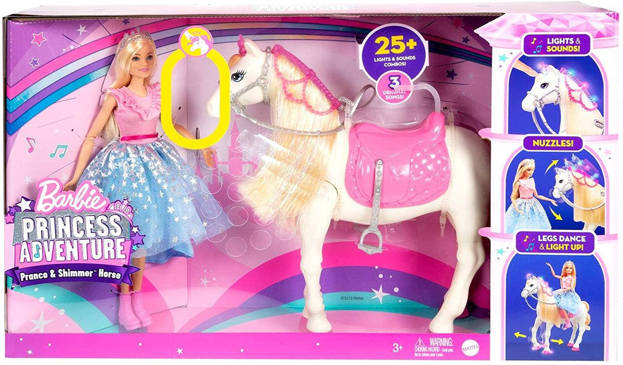 Набор кукла Барби Приключение принцессы и танцующая лошадка единорог Barbie Princess Dancing Horse GML79
Набор кукла Барби Приключение принцессы и танцующая лошадка единорог Barbie Princess Dancing Horse GML79