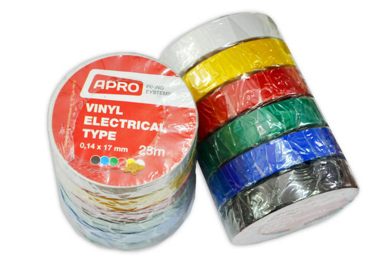 Набор изолент APRO (черн, синяя, красн, жел, зел, бел) 0,14мм*17мм*25м Универсальный
Набор изолент APRO (черн, синяя, красн, жел, зел, бел) 0,14мм*17мм*25м Универсальный