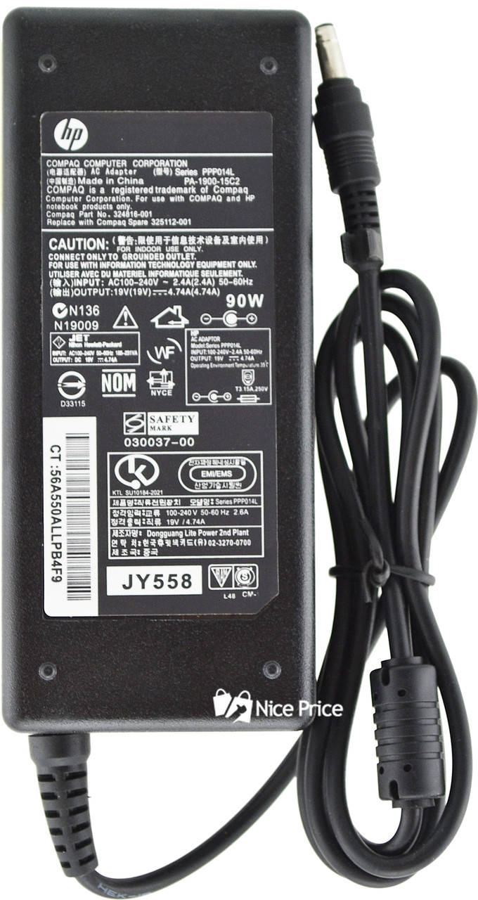 Блок питания для ноутбука HP 19V 4.74A 90W Bullet (4.75 мм + 4.2 x 1.6 мм) + сетевой кабель (0314)
Блок питания для ноутбука HP 19V 4.74A 90W Bullet (4.75 мм + 4.2 x 1.6 мм) + сетевой кабель (0314)