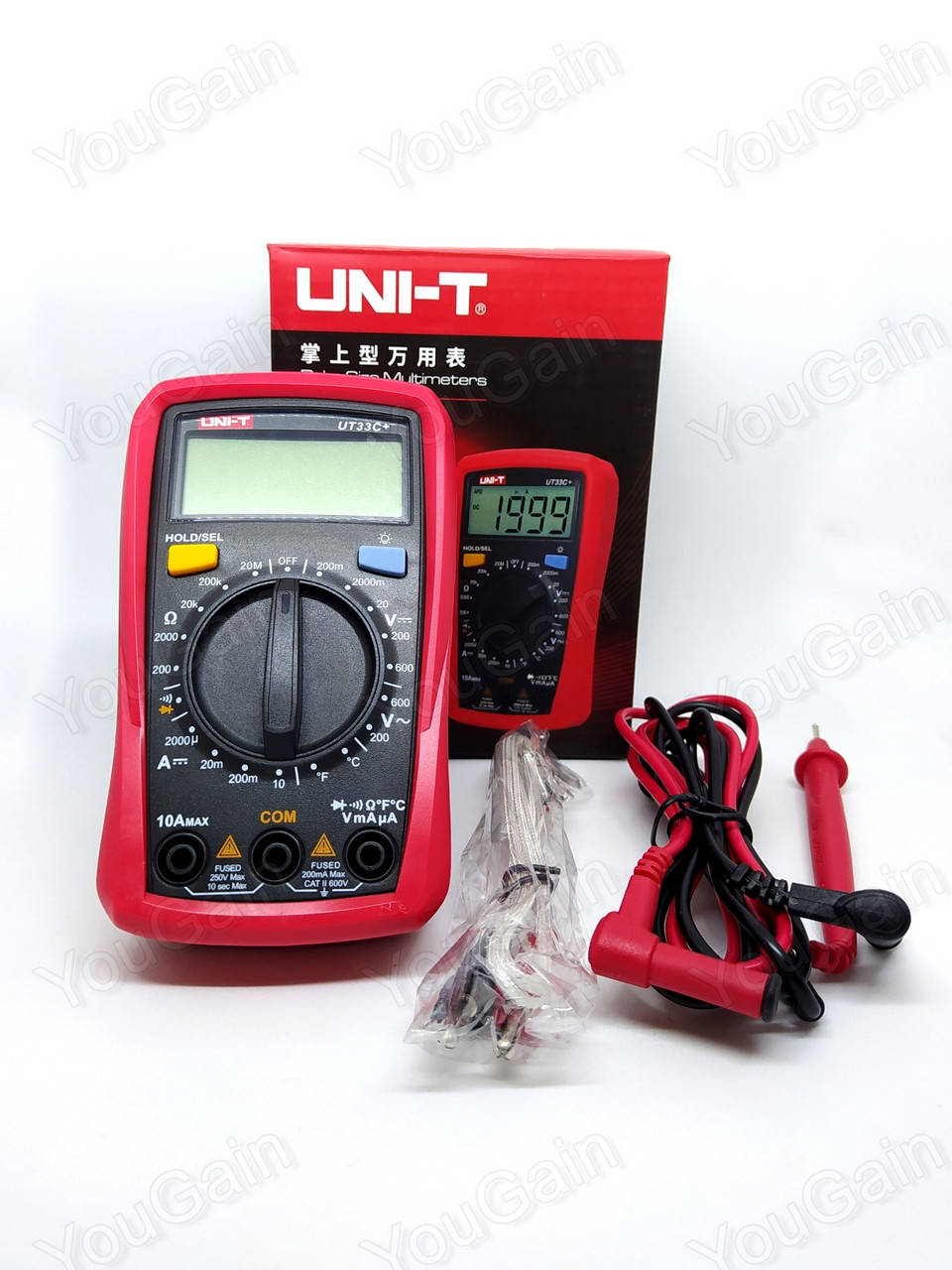 Мультиметр UNI-T UT33C+. Измерение температуры, "прозвонка", подсветка, режим HOLD, ударостойкость 
Мультиметр UNI-T UT33C+. Измерение температуры, "прозвонка", подсветка, режим HOLD, ударостойкость