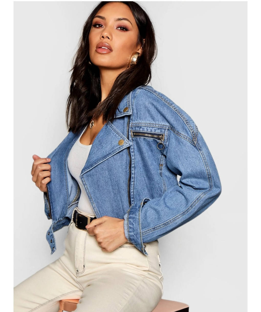 Джинсовая куртка косуха 
Джинсовая куртка косуха