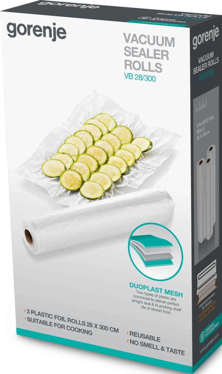 Gorenje Пакети для вакуумування VB28/300 /347064/підходять для HVS16WS и VS120E/ шхд: 28 х 30 см/3 рулона
Gorenje Пакети для вакуумування VB28/300 /347064/підходять для HVS16WS и VS120E/ шхд: 28 х 30 см/3 рулона