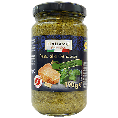 Соус песто Італьямо генуезький Italiamo alla genovese 190g 12шт/ящ (Код : 00-00011855)
Соус песто Італьямо генуезький Italiamo alla genovese 190g 12шт/ящ (Код : 00-00011855)