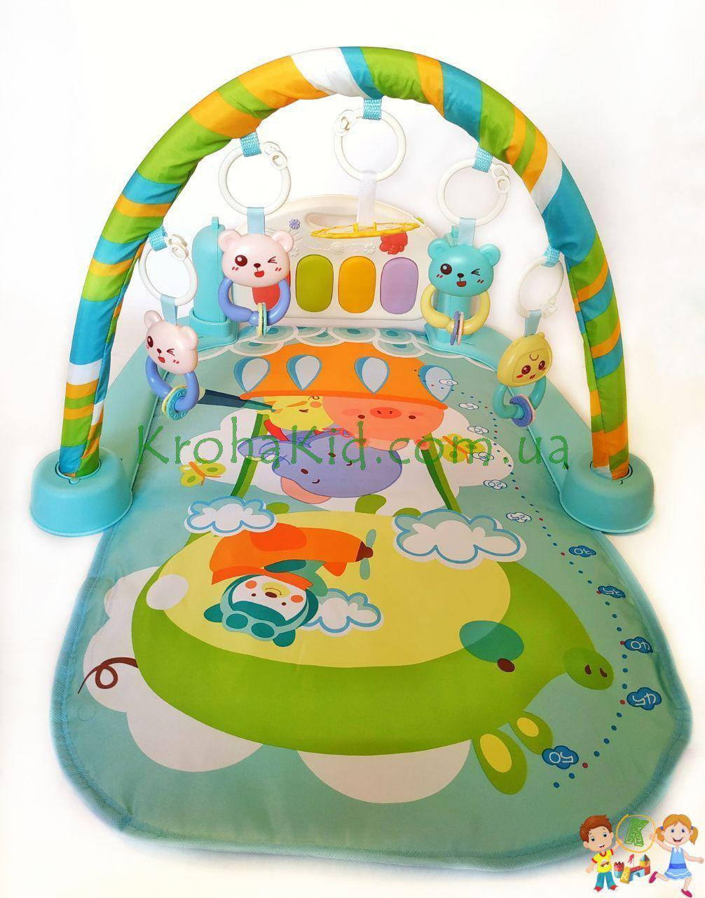 Детский развивающий коврик с пианино и дугой с подвесками, со звуковыми эффектами, 9903AB
Детский развивающий коврик с пианино и дугой с подвесками, со звуковыми эффектами, 9903AB