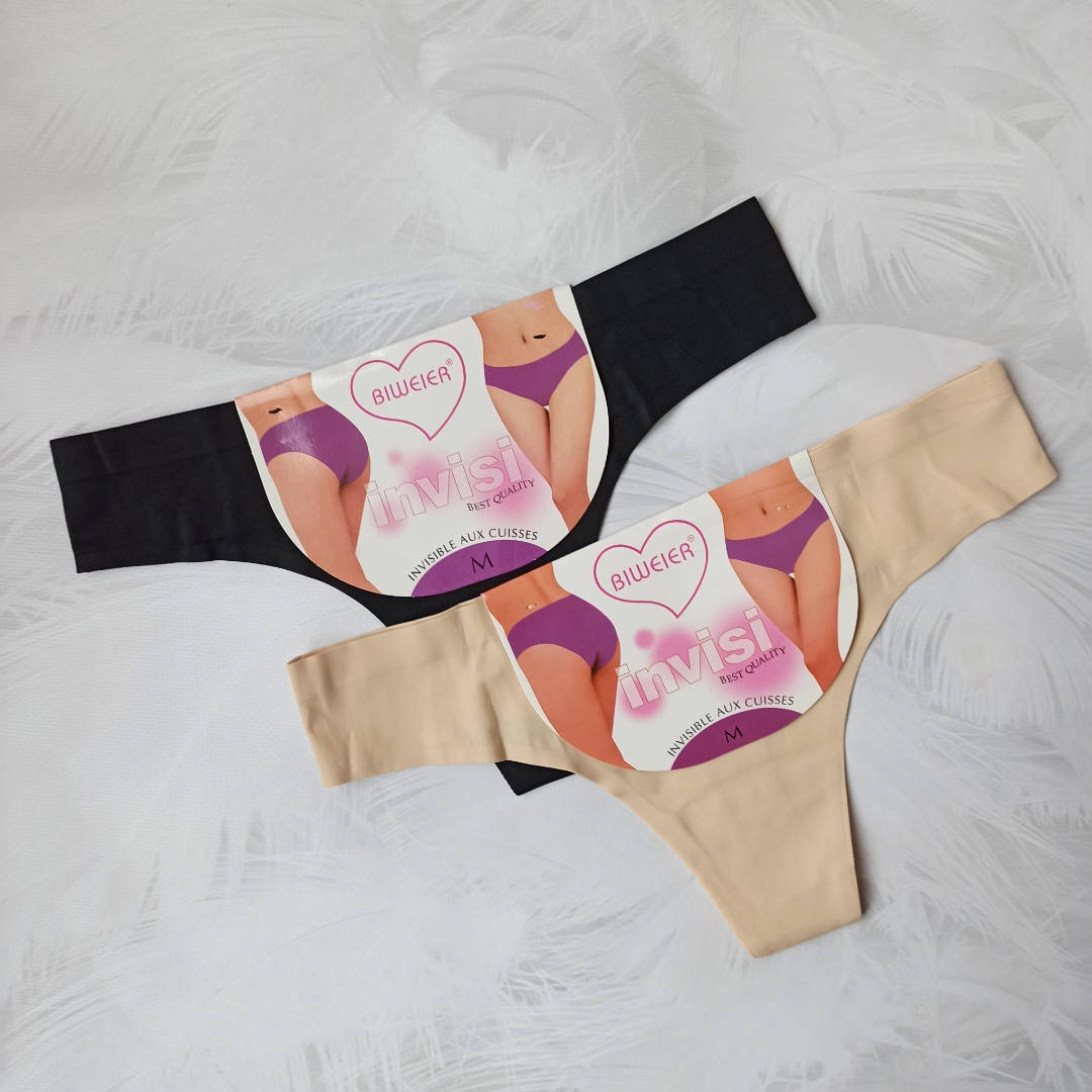 Набор 2 шт - женские бесшовные стринги Biweier с лазерной обработкой 
Набор 2 шт - женские бесшовные стринги Biweier с лазерной обработкой