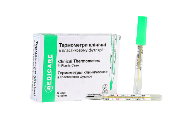 Термометр MEDICARE клінічний ртутний
Термометр MEDICARE клінічний ртутний