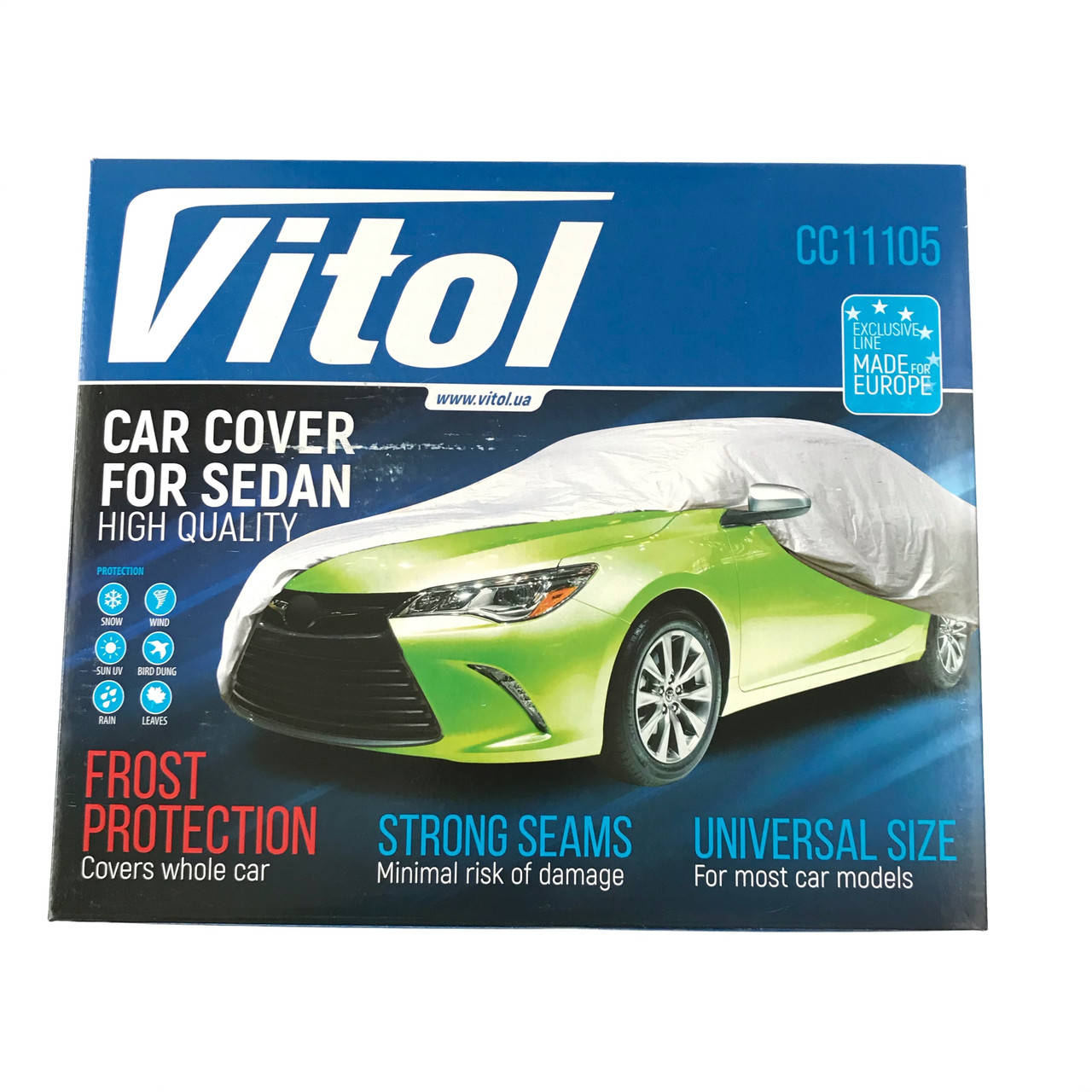 Тент автомобильный на седан Vitol СС11105 размер XL(533х178х119см), чехол на авто защитный, Серый
Тент автомобильный на седан Vitol СС11105 размер XL(533х178х119см), чехол на авто защитный, Серый