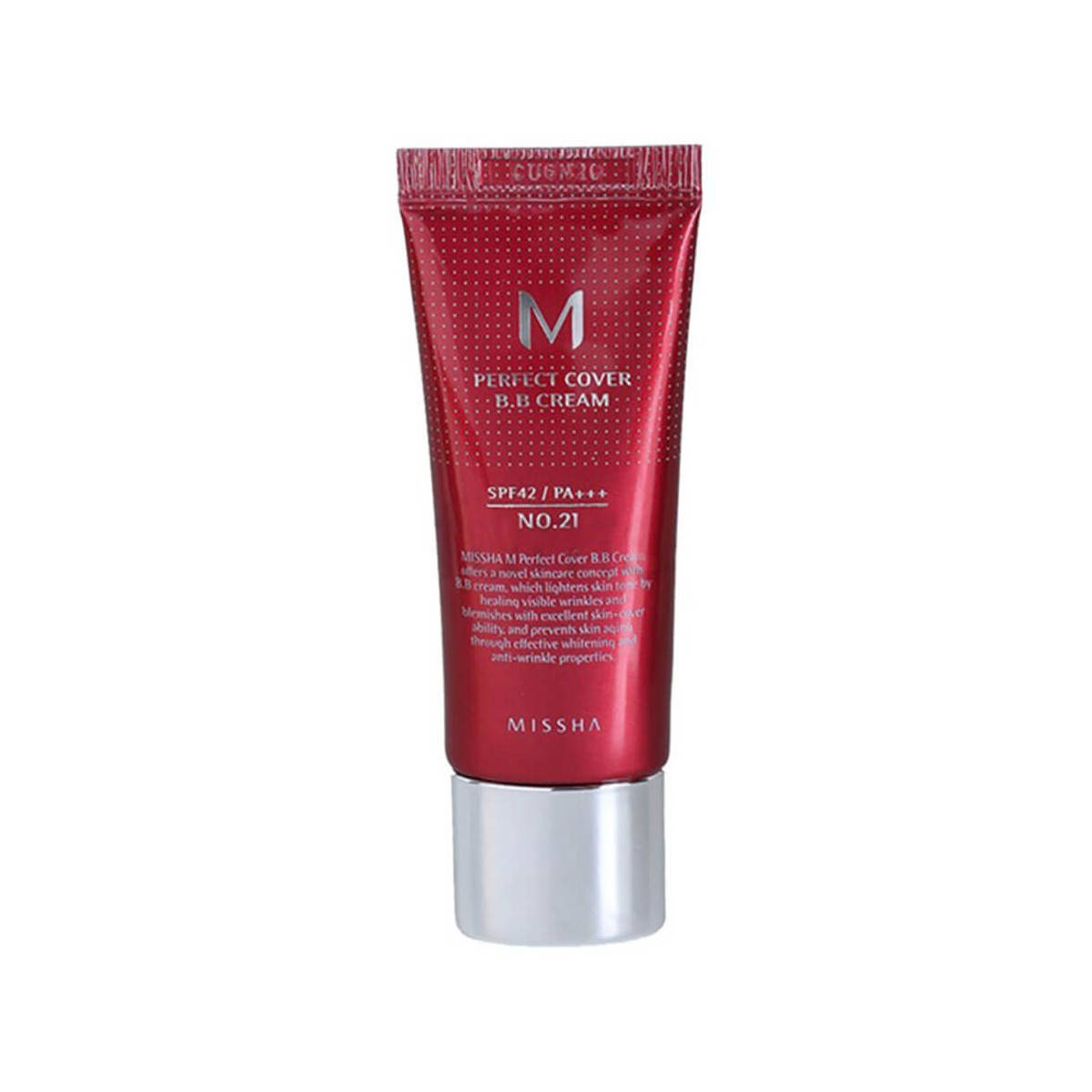 Зволожуючий BB-крем з гіалуроновою кислотою з SPF 42 Missha Perfect Cover BB Cream 20 мл тон 21
Зволожуючий BB-крем з гіалуроновою кислотою з SPF 42 Missha Perfect Cover BB Cream 20 мл тон 21
