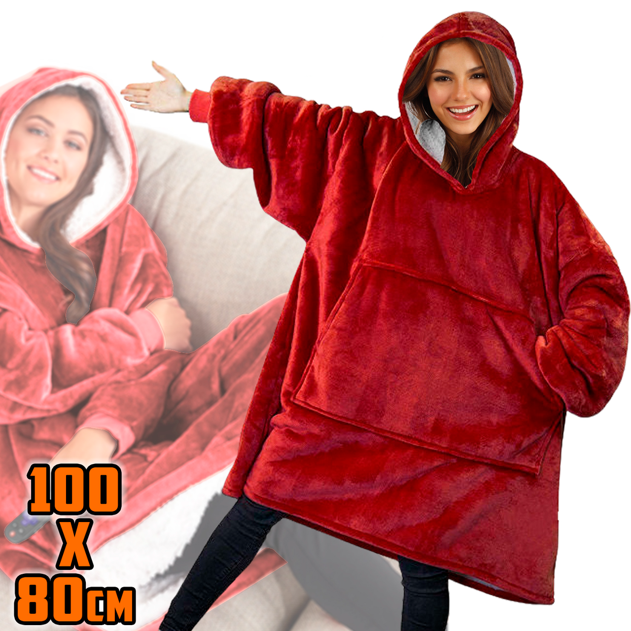 Толстовка плед HUGGLE HOODIE BLANKET с капюшоном | Плед с рукавами флисовый Бордовый MND
Толстовка плед HUGGLE HOODIE BLANKET с капюшоном | Плед с рукавами флисовый Бордовый MND