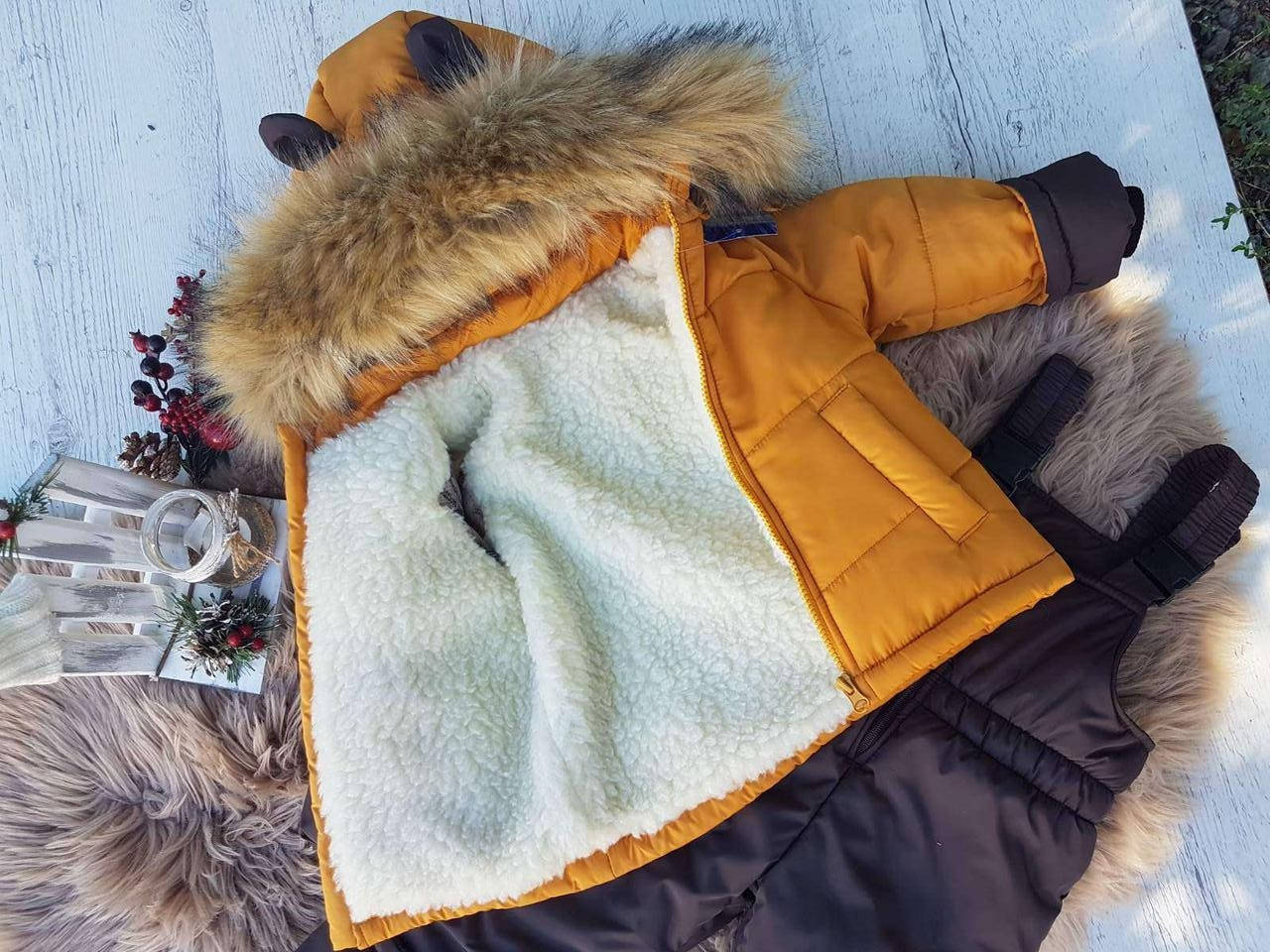 Детский зимний комбинезон Мишка для мальчика 110 см, Коричневый 
Детский зимний комбинезон Мишка для мальчика 110 см, Коричневый