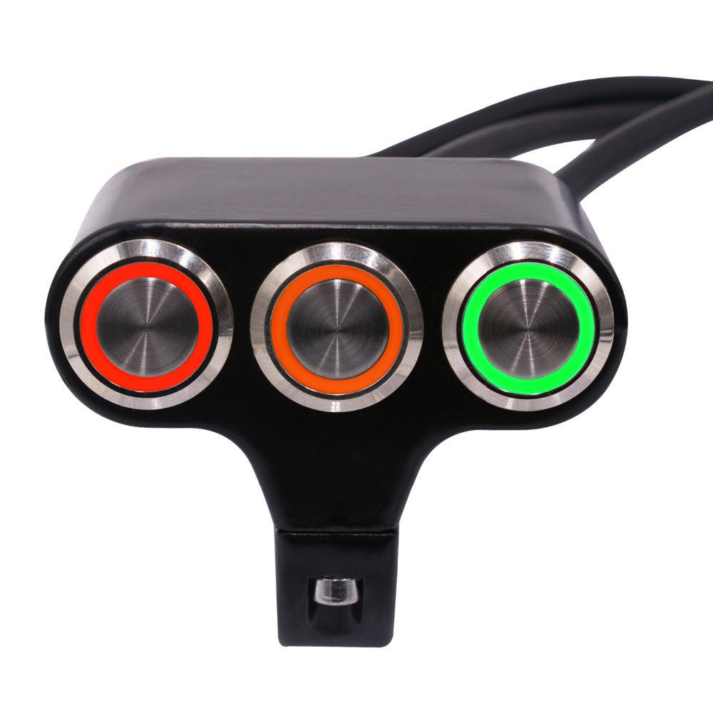 Пульт на руль на 3 кнопки (вариант 4) с диодной подсветкой на руль 22мм водонепроницаемый, аллюминиевый сплав
Пульт на руль на 3 кнопки (вариант 4) с диодной подсветкой на руль 22мм водонепроницаемый, аллюминиевый сплав