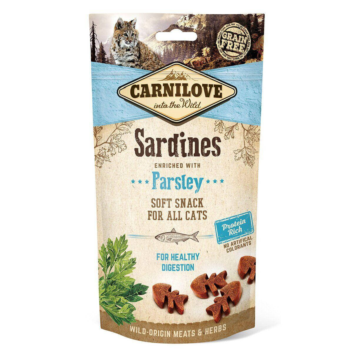 Carnilove Sardine with Parsley 50 г полумягкое лакомство для кошек (для чувствительного пищеварения)
Carnilove Sardine with Parsley 50 г полумягкое лакомство для кошек (для чувствительного пищеварения)