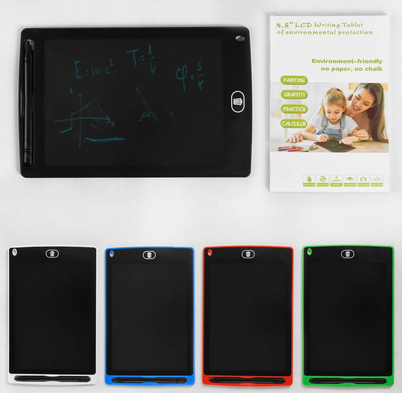 Детский планшет для рисования, LCD экран 8,5 дюймов, стилус, доска для рисования, разные цвета
Детский планшет для рисования, LCD экран 8,5 дюймов, стилус, доска для рисования, разные цвета