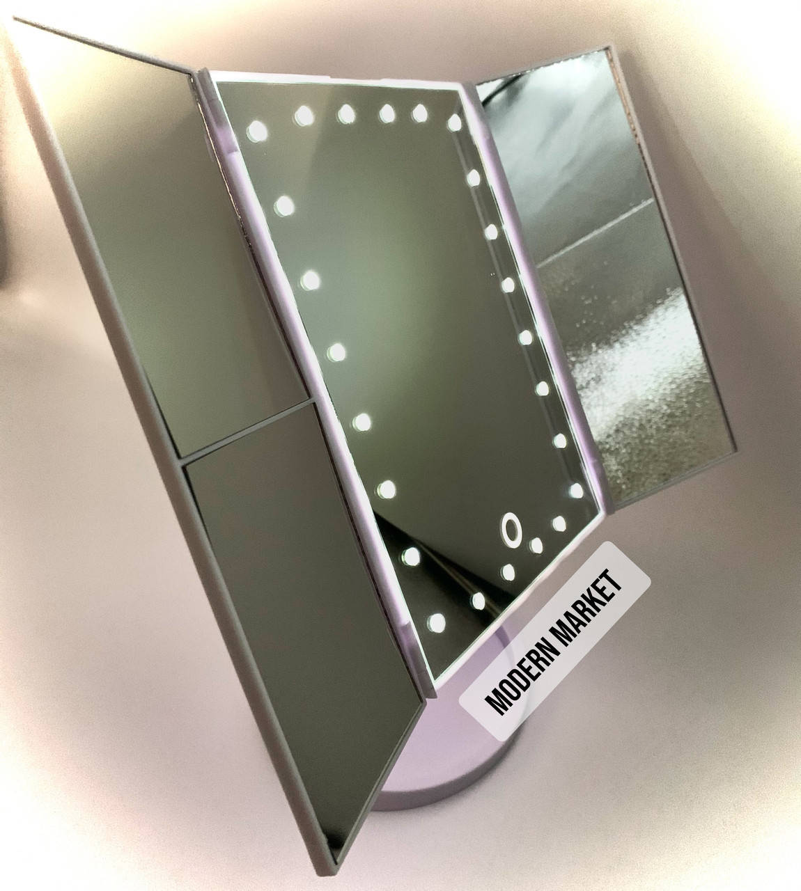 Белое настольное зеркало для макияжа с LED подсветкой Magic mirror (тройное зеркало с увеличением), Белый
Белое настольное зеркало для макияжа с LED подсветкой Magic mirror (тройное зеркало с увеличением), Белый