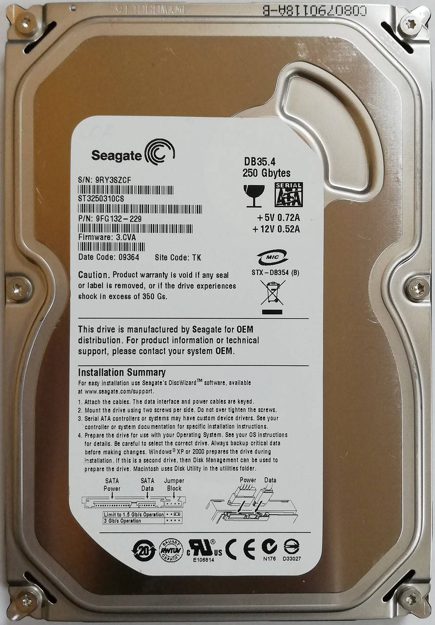 Жесткий диск для компьютера Seagate Barracuda 250GB 3.5" 8MB 7200rpm 3Gb/s (ST3250310CS) SATAII Б/У
Жесткий диск для компьютера Seagate Barracuda 250GB 3.5" 8MB 7200rpm 3Gb/s (ST3250310CS) SATAII Б/У