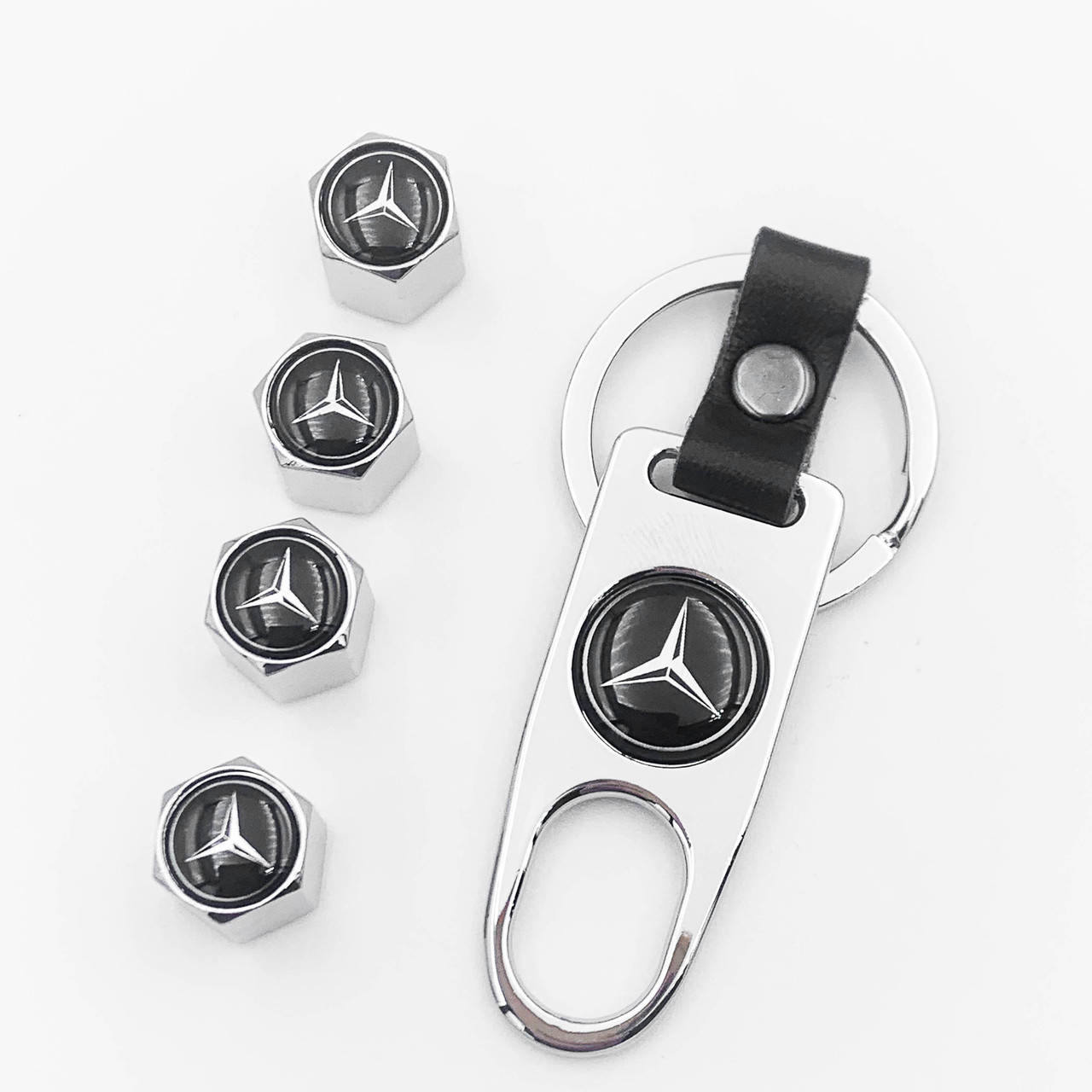 Защитные колпачки на ниппеля Mercedes-Benz (Мерседес) c брелком Хром
Защитные колпачки на ниппеля Mercedes-Benz (Мерседес) c брелком Хром