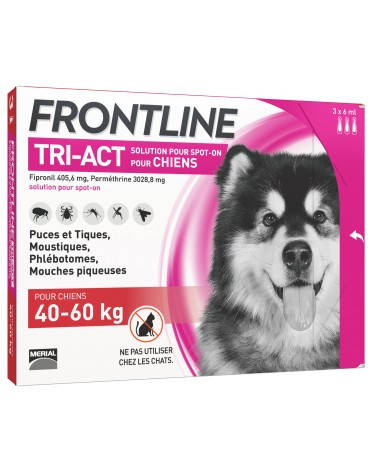 FrontLine Tri-Act (Фронтлайн Три-Акт) капли от блох и клещей, комаров для собак 40-60кг ( 1 пипетка )
FrontLine Tri-Act (Фронтлайн Три-Акт) капли от блох и клещей, комаров для собак 40-60кг ( 1 пипетка )