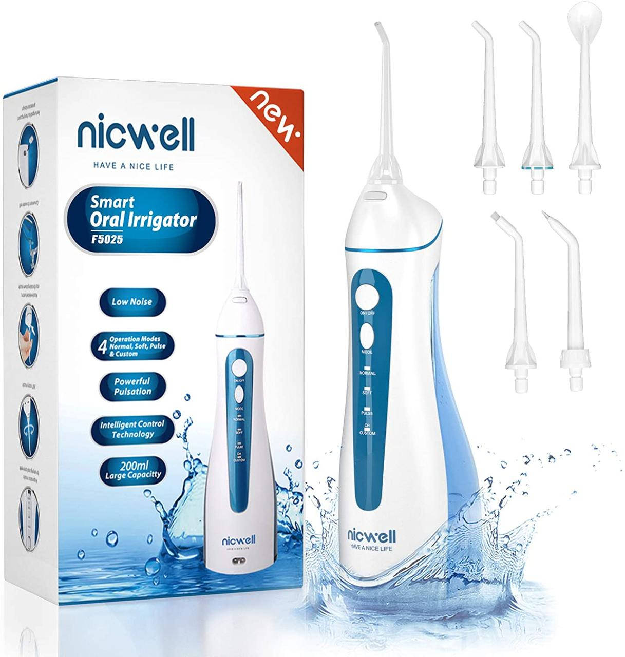 Nicwell Water Flosser 4 Modes Portable Water P4 Modes Portable Water Pick Teeth Cleaner Dental Oral Irrigator
Nicwell Water Flosser 4 Modes Portable Water P4 Modes Portable Water Pick Teeth Cleaner Dental Oral Irrigator