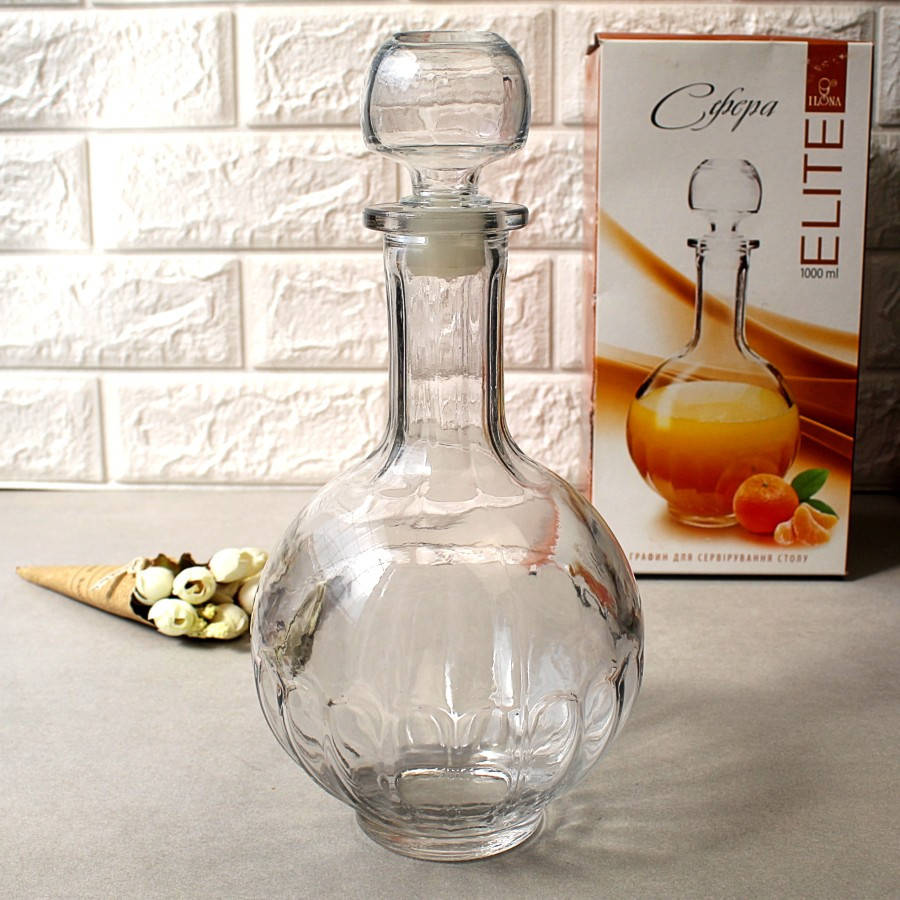 Большой графин для алкогольных напитков ILONA Шар 1л с крышкой (9465), Прозрачный
Большой графин для алкогольных напитков ILONA Шар 1л с крышкой (9465), Прозрачный