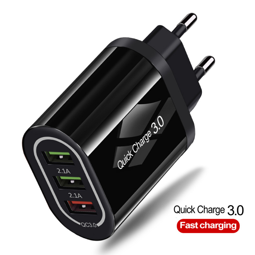 Сетевое зарядное устройство для быстрой зарядки 3 port USB QC3.0 зарядный блок блочок зарядка для смартфона JB, Черный
Сетевое зарядное устройство для быстрой зарядки 3 port USB QC3.0 зарядный блок блочок зарядка для смартфона JB, Черный
