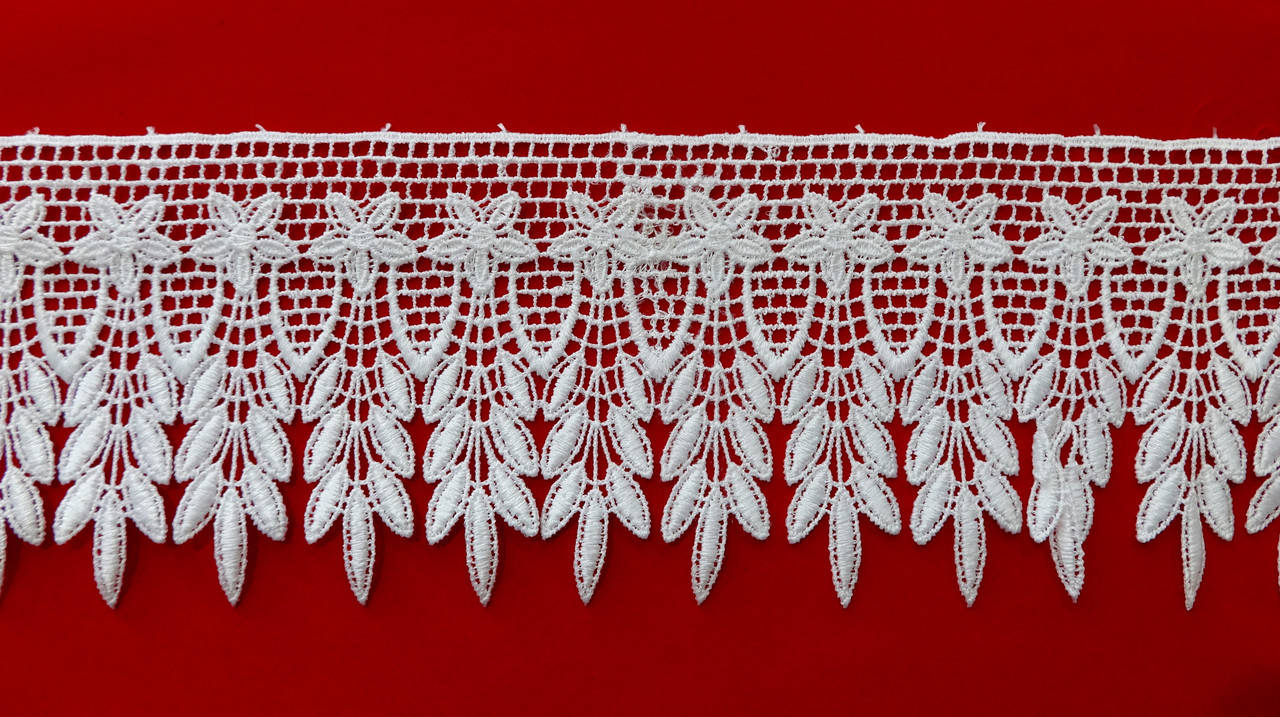 Кружево КМС одностороннее 10 см белое, Белый 
Кружево КМС одностороннее 10 см белое, Белый